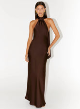 Keena Scarf Maxi Dress - Chocolate